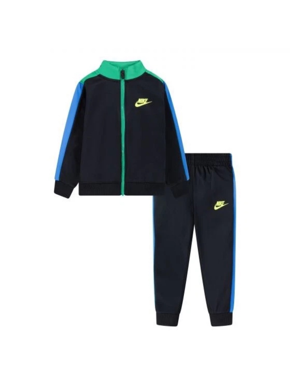 Nike Sportswear Dri-Fit Tricot Little Kids' Set Black/ Green/ Blue Size 4T